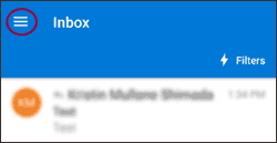 menu icon in Outlook app