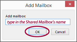 Add Mailbox window