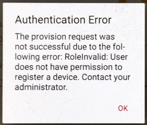 Android Authentication Error