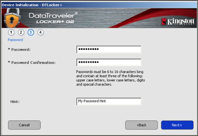 DataTraveler Password Setup