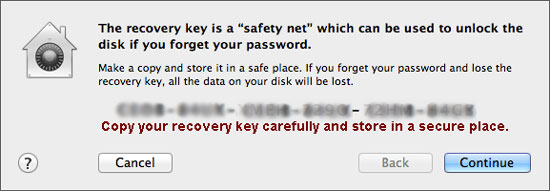 FileVault 2 Recovery Key