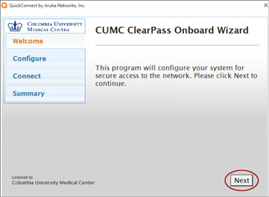 CUMC ClearPass Wizard