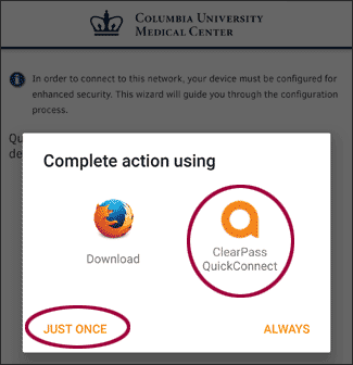 Firefox prompt to install network profile