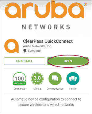QuickConnect App Installed