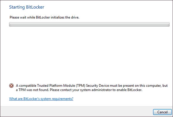 BitLocker TPM error