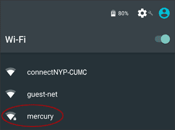 mercury wifi in Android list