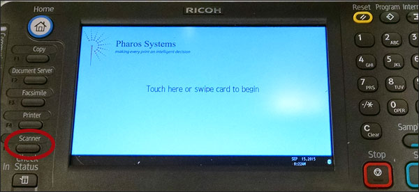 Pharos icon in Multi Function Printer display pane